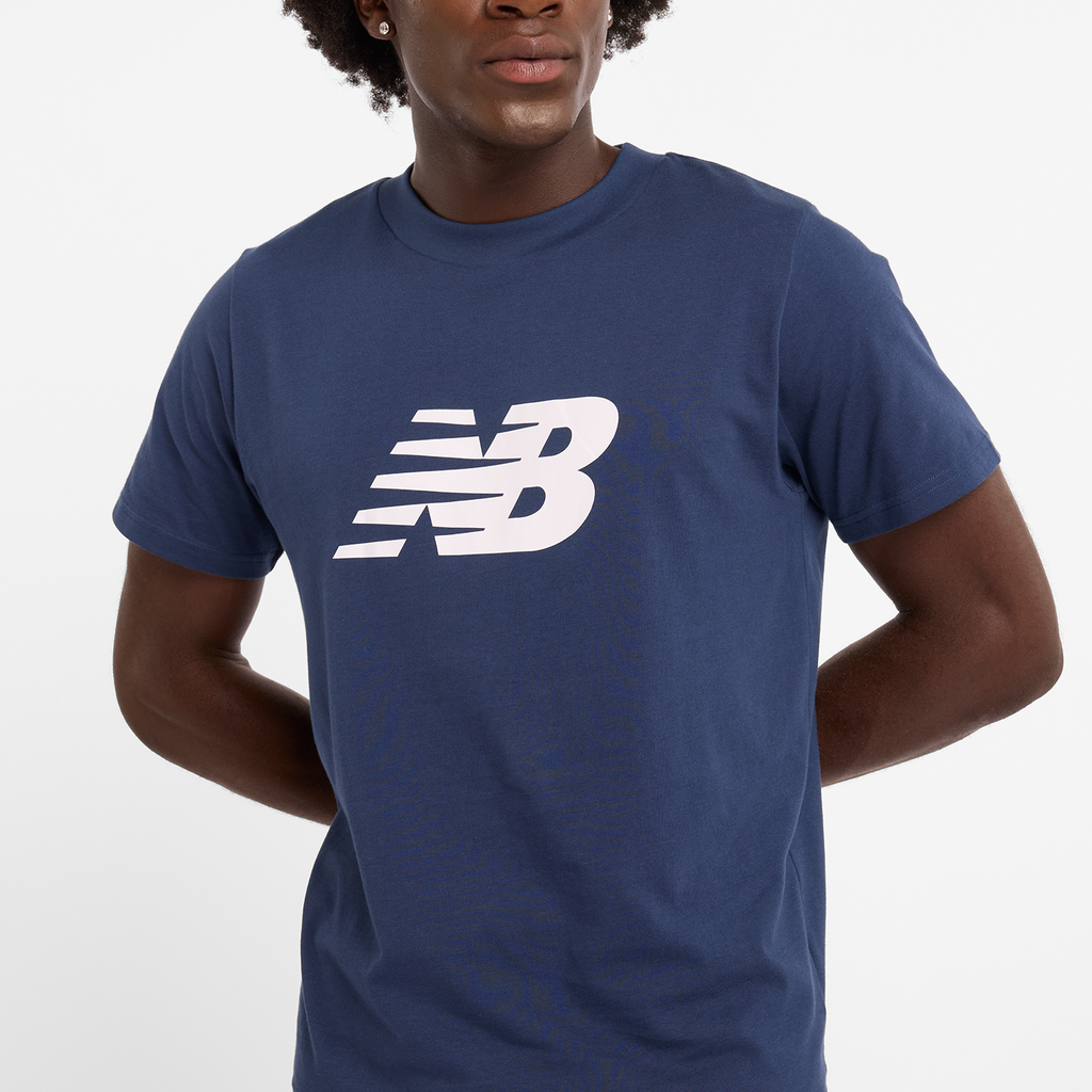 New Balance Sport Jersey Logo T-Shirt in BLAU