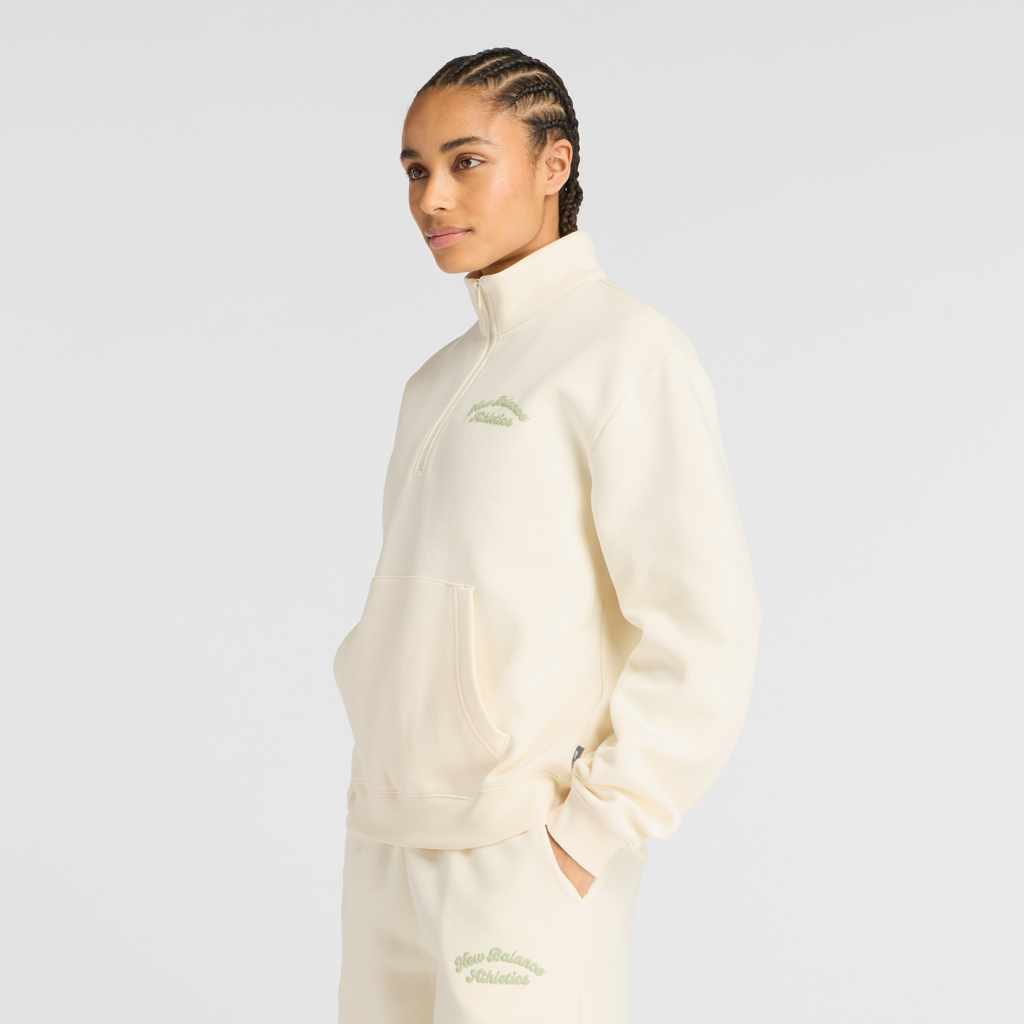 New Balance W Linear Heritage Fleece Half Zip in GRAU