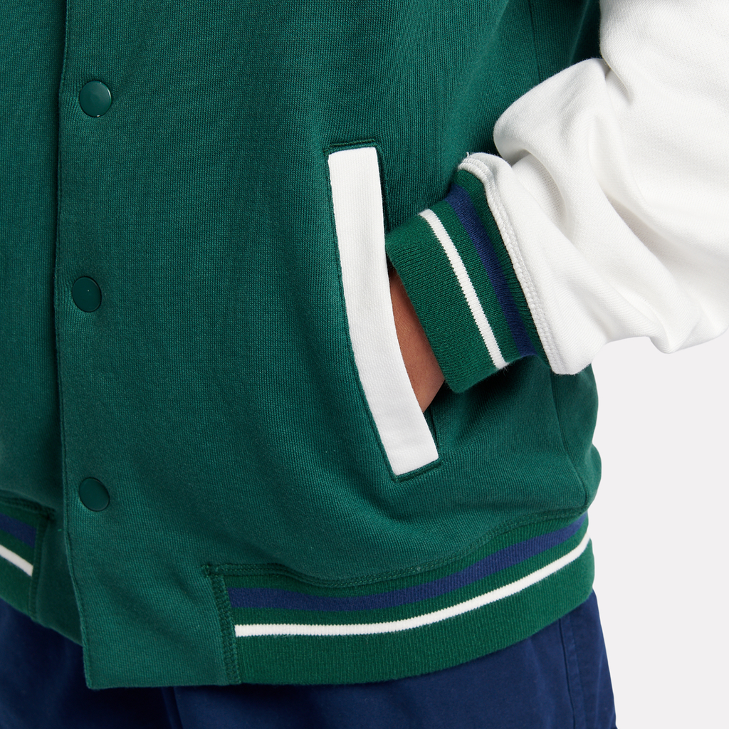 New Balance B NB Premium Loop Back Baseball Jacket in GRÜN