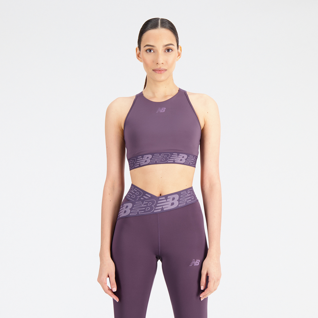 New Balance W Relentless Crop Bra in VIOLETT
