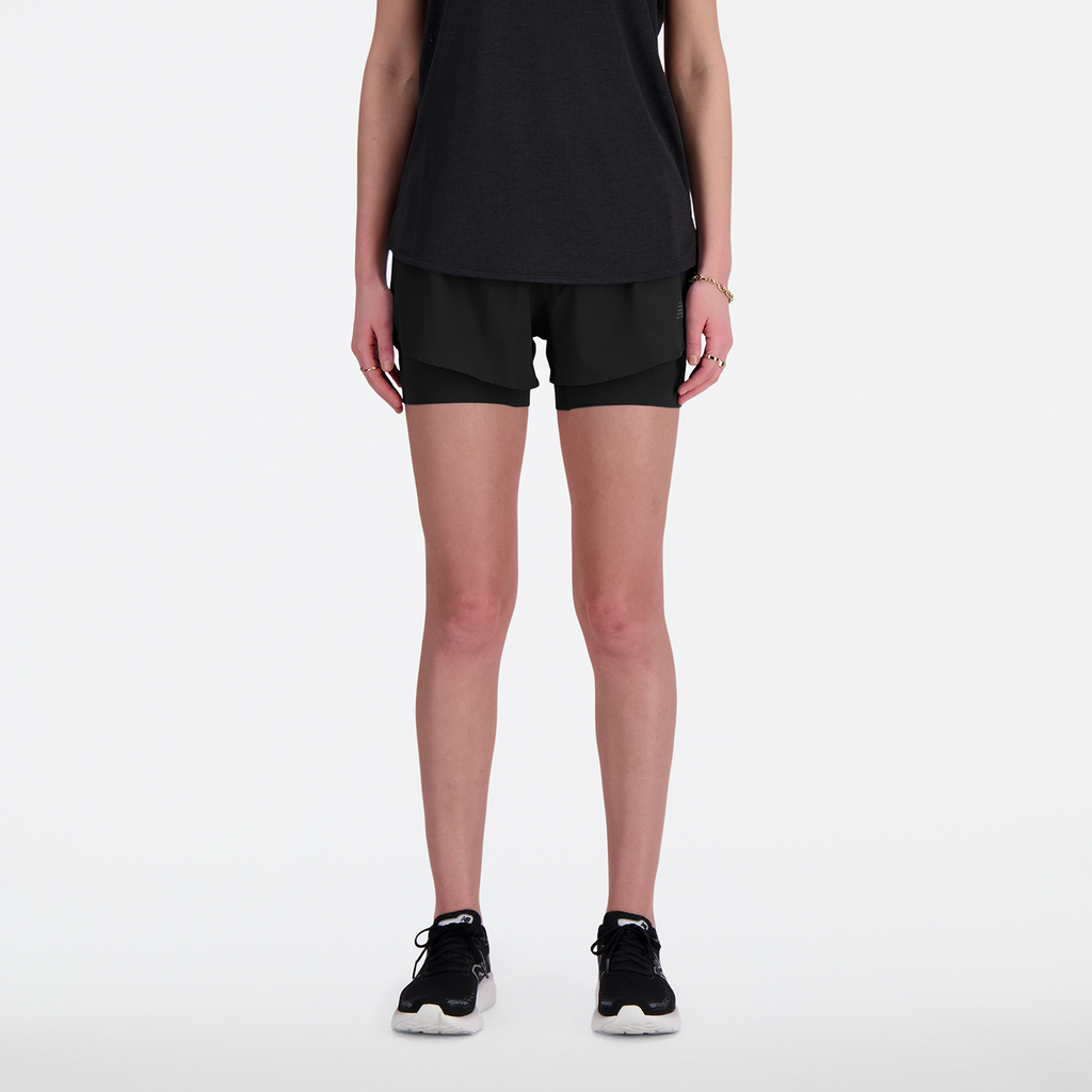 New Balance W RC Seamless 2 In 1 Short 3 Inch in SCHWARZ