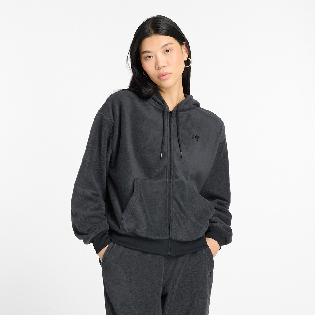 New Balance W Polar Fleece Full Zip in SCHWARZ