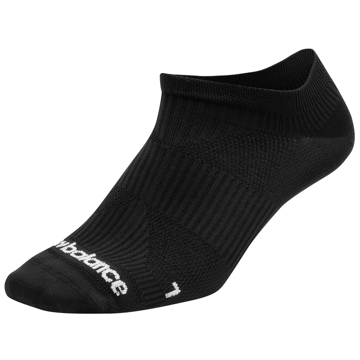 New Balance NB Run Foundation Flat Knit No Show Sock 1 Pair in SCHWARZ