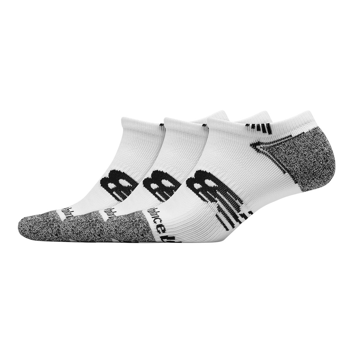 New Balance NB No Show Run Sock 3 Pair in WEISS