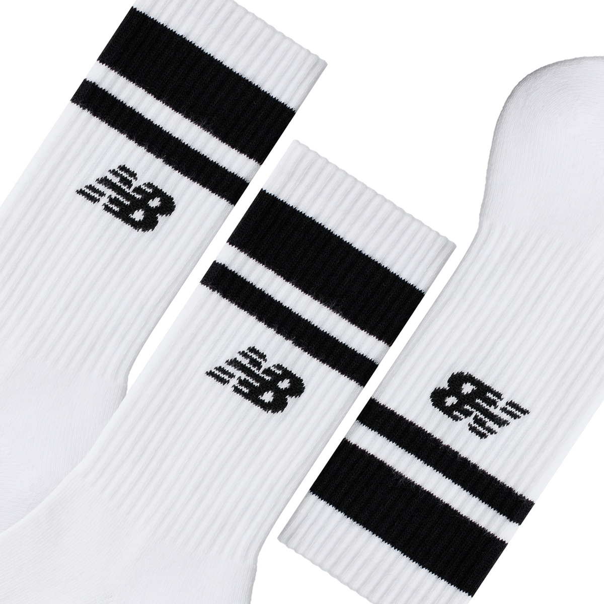 New Balance Everyday Stripe Midcalf 3 Pack in WEISS