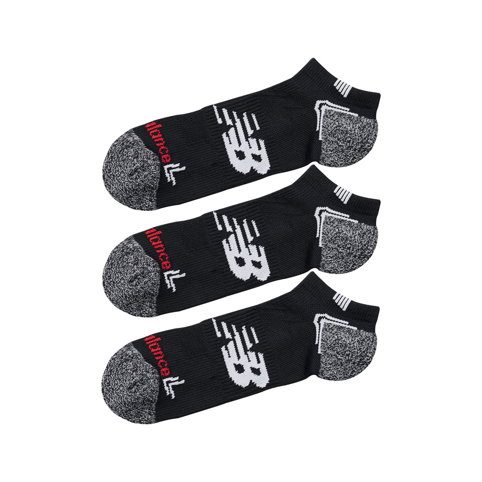 New Balance No Show Run Socks 3 Pack in SCHWARZ