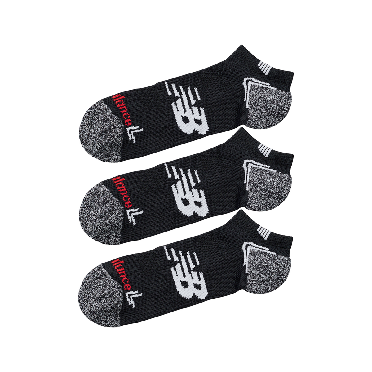 New Balance No Show Run Socks 3 Pack in SCHWARZ