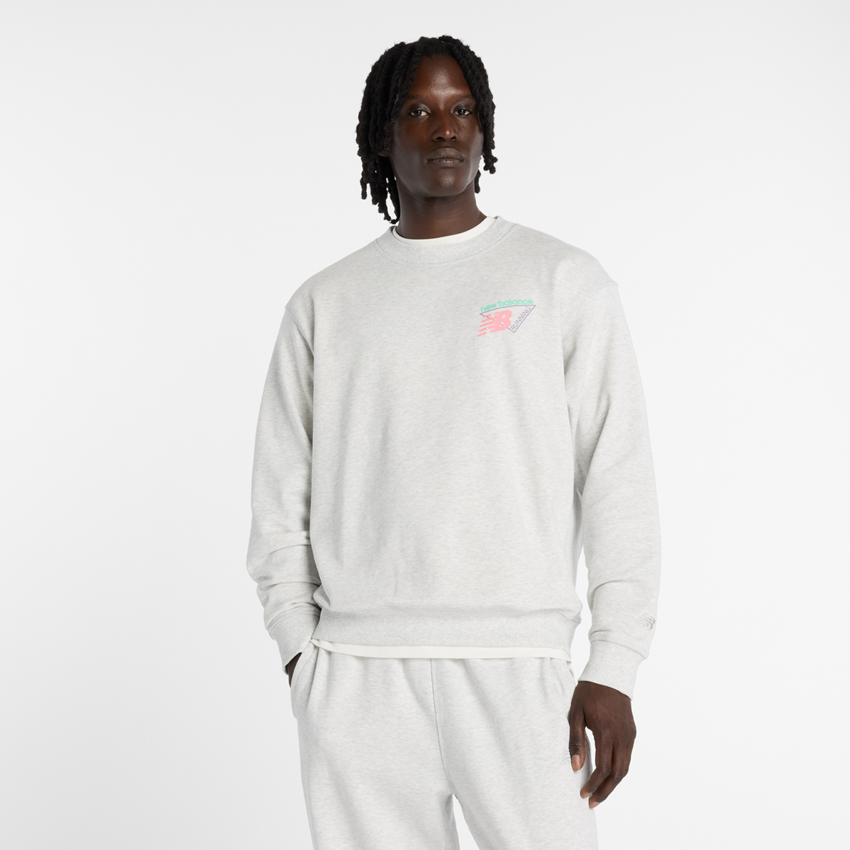 New Balance Classic Tri-Logo French Terry Crew in