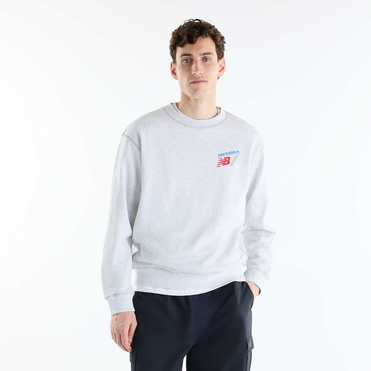 New Balance Classic Tri-Logo French Terry Crew in