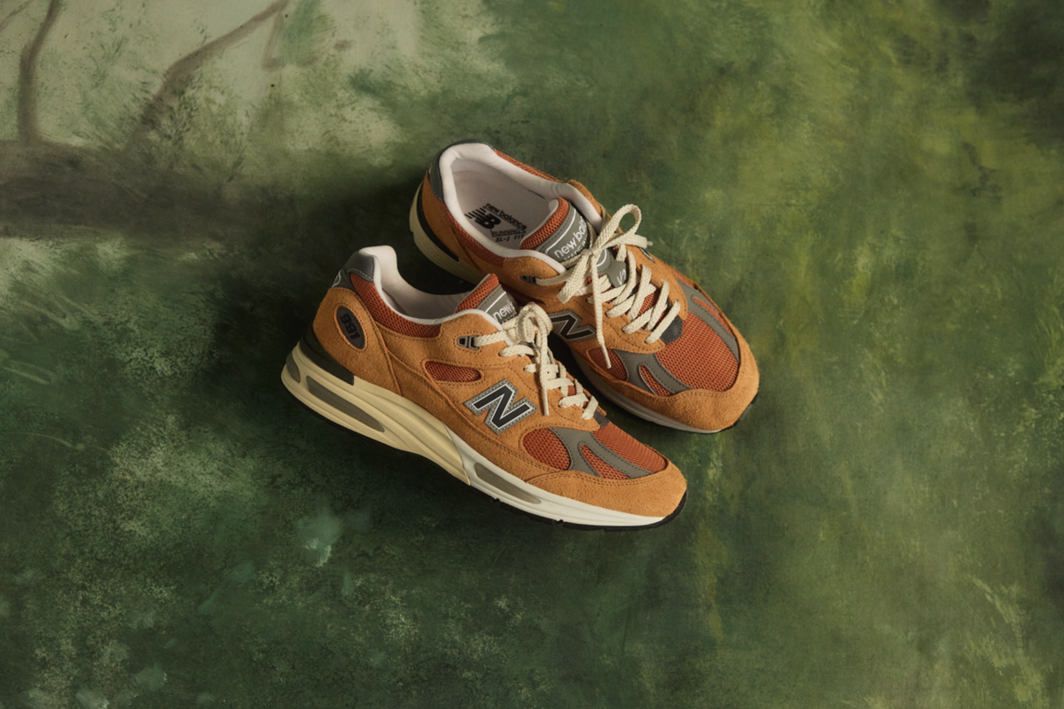 New Balance M 991v2 Made in UK Grounded Pastels Freizeitschuhe in ORANGE