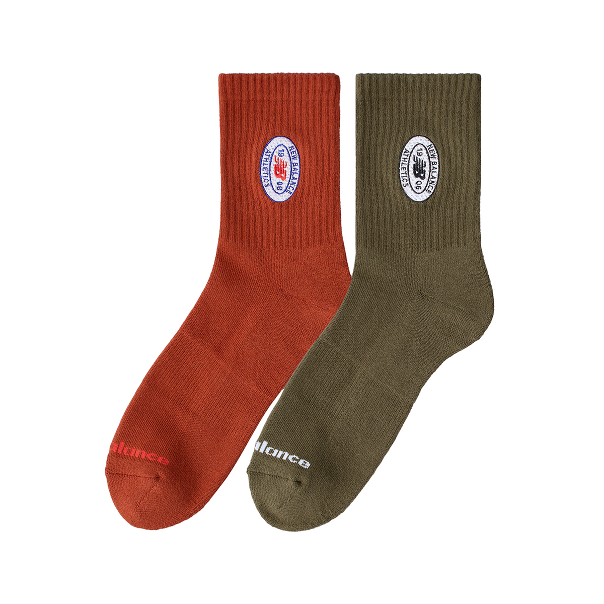 New Balance Graphics QTR Crew Socks 2 Pack in MEHRFARBIG
