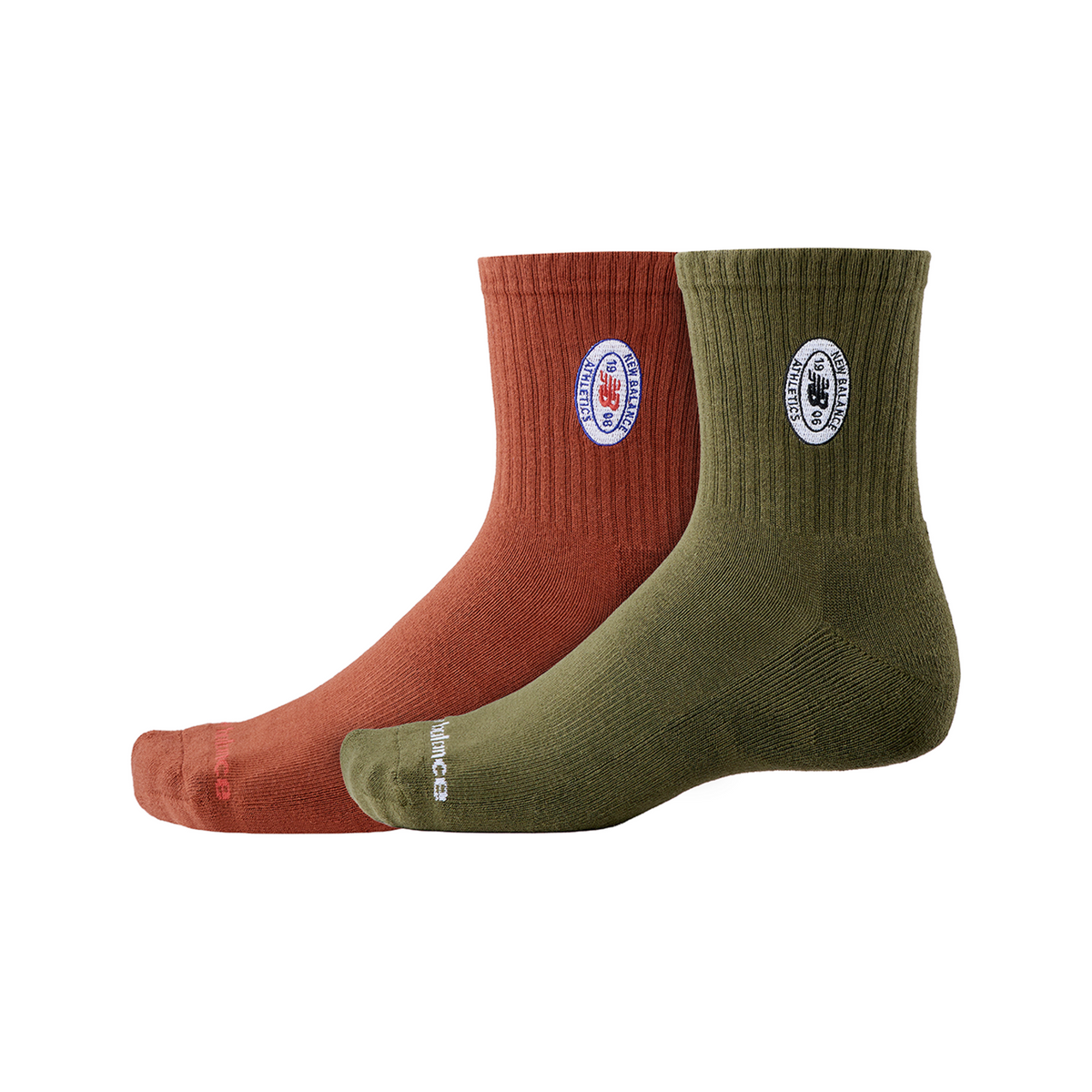 New Balance Graphics QTR Crew Socks 2 Pack in MEHRFARBIG