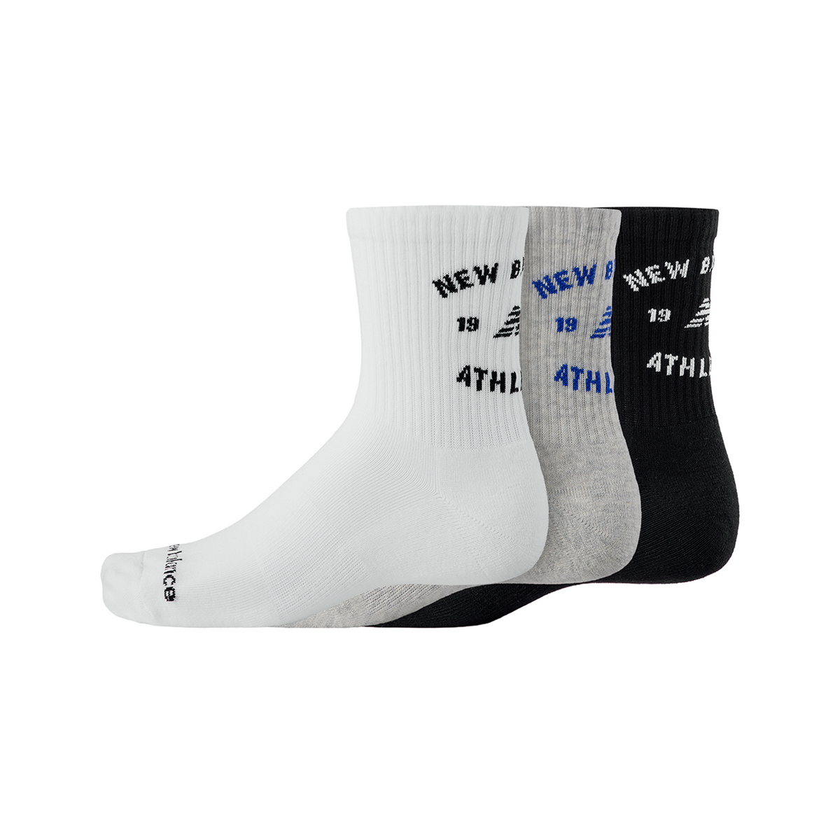 New Balance Graphics QTR Crew Socks 3 Pack in MEHRFARBIG