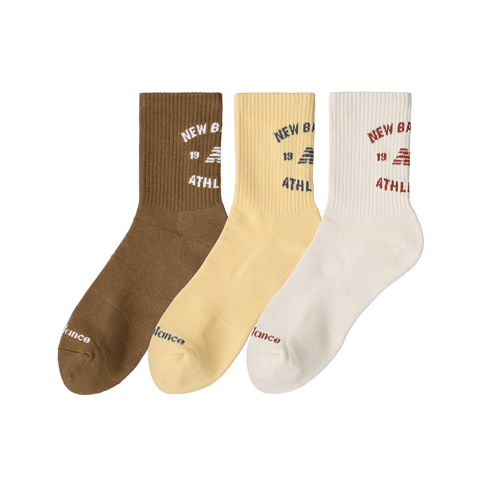 New Balance Graphics QTR Crew Socks 3 Pack in MEHRFARBIG