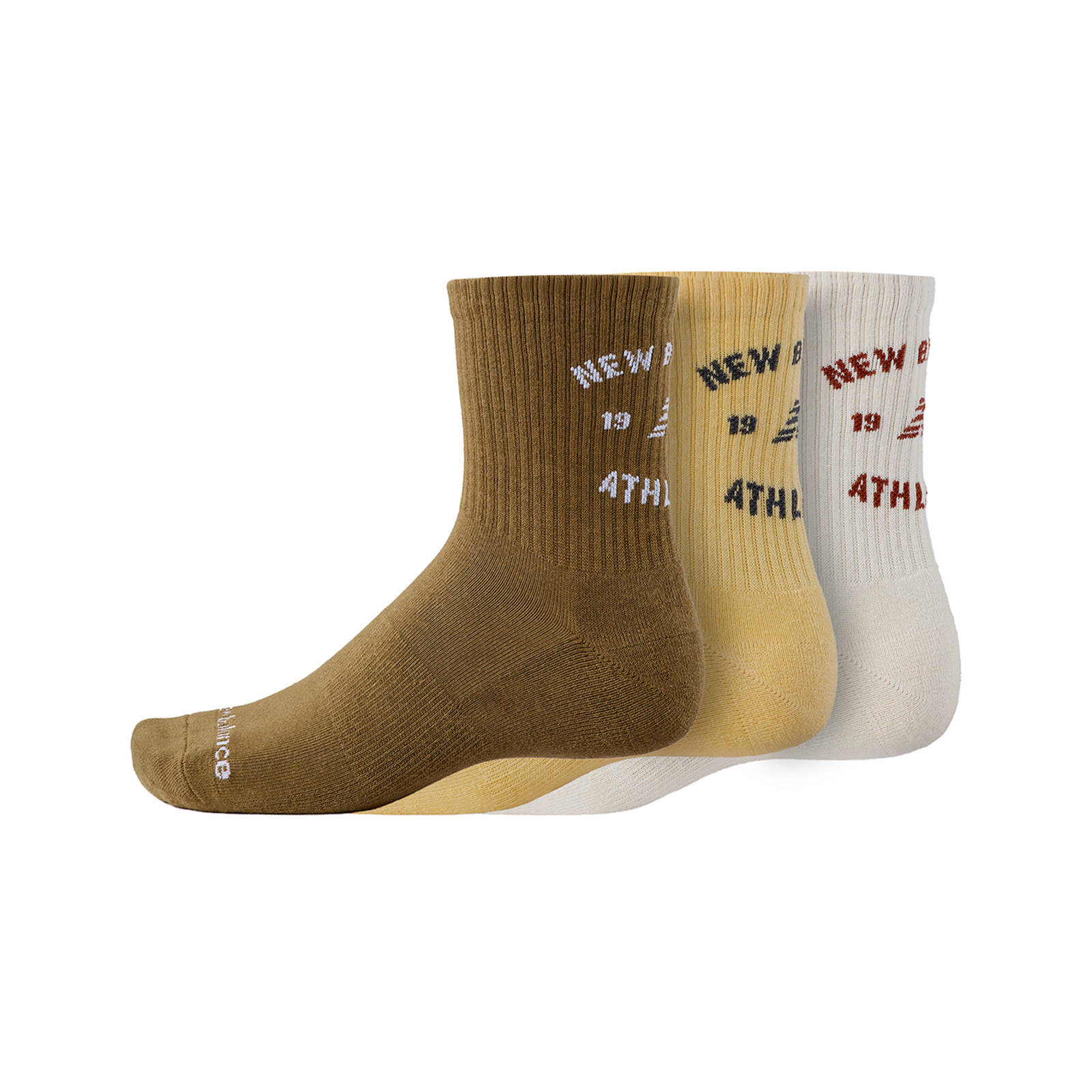 New Balance Graphics QTR Crew Socks 3 Pack in MEHRFARBIG