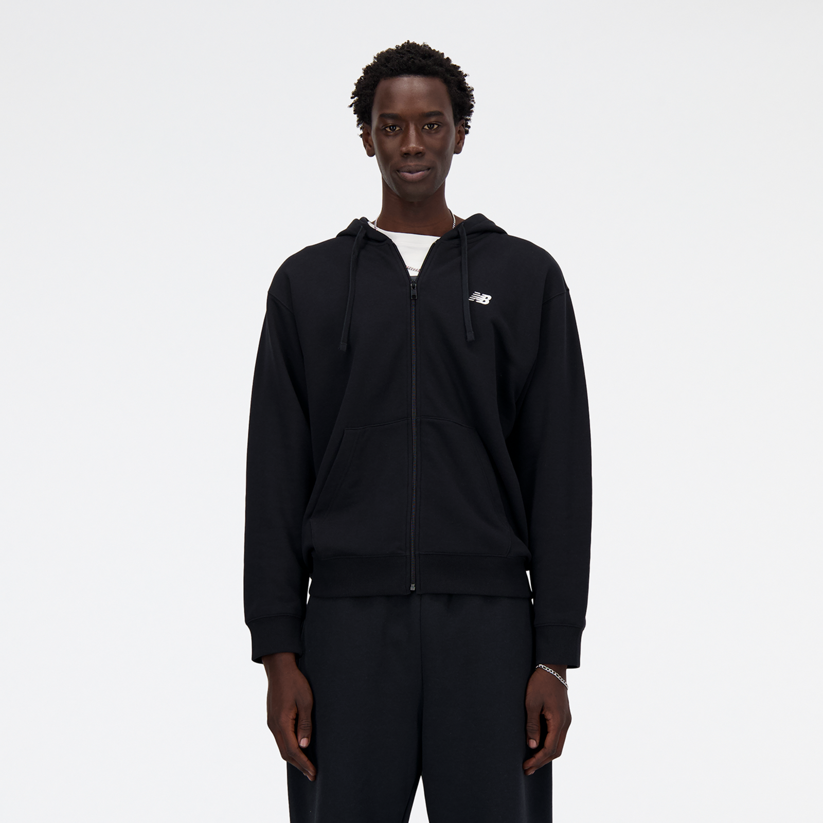 New Balance New Balance Stacked Logo French Terry FZ Hoodie in