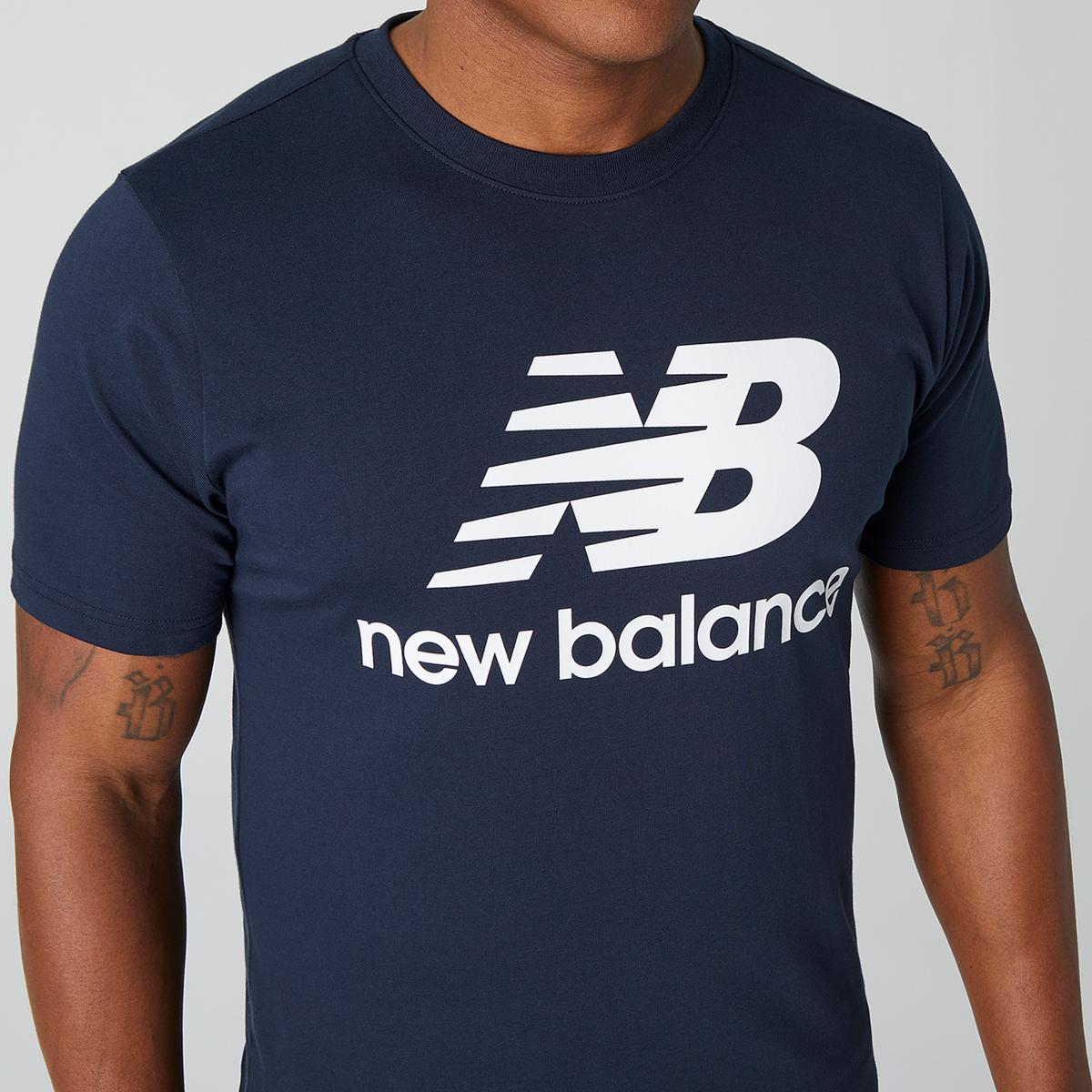 New Balance Essentials Stacked Logo Tee in
