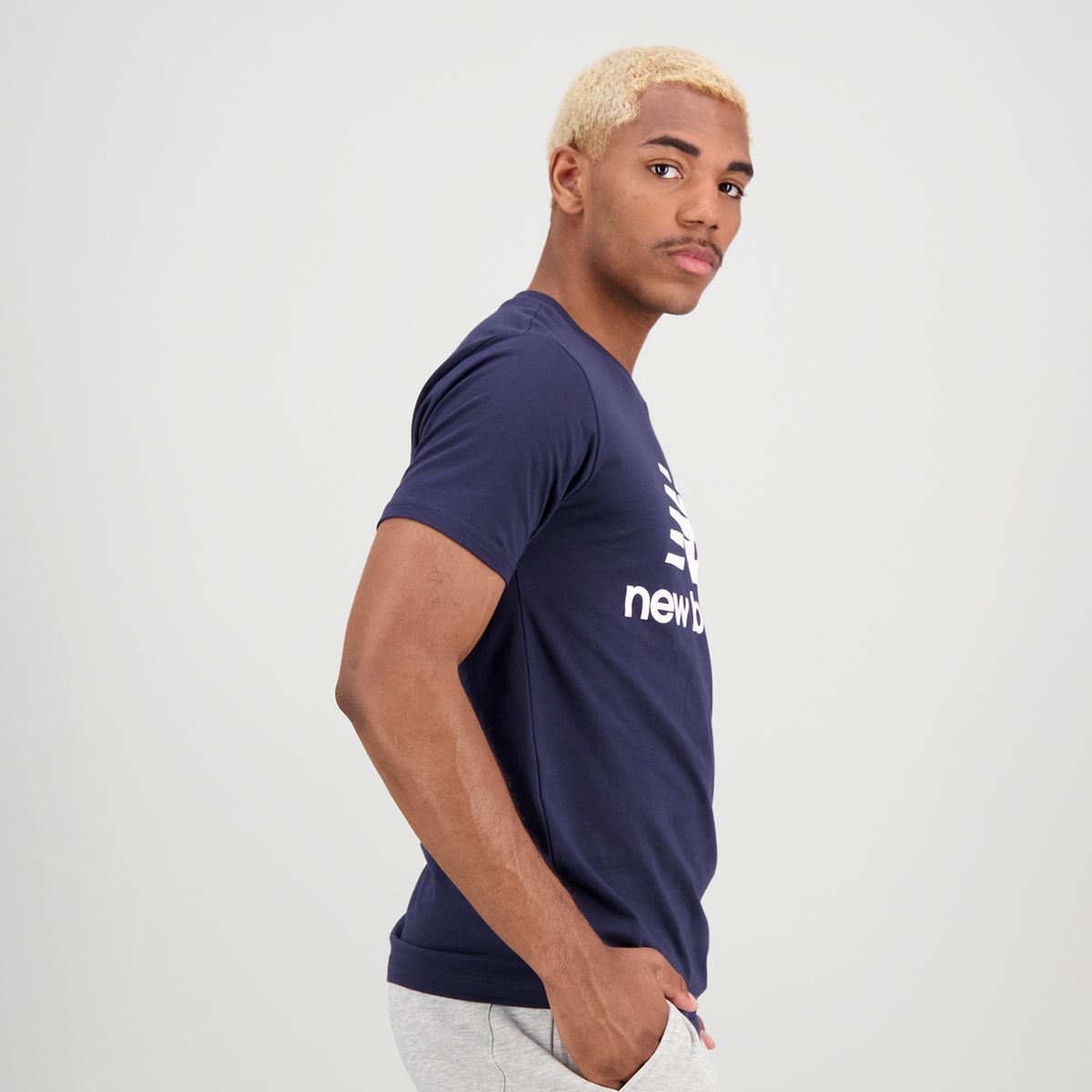 New Balance Essentials Stacked Logo Tee in