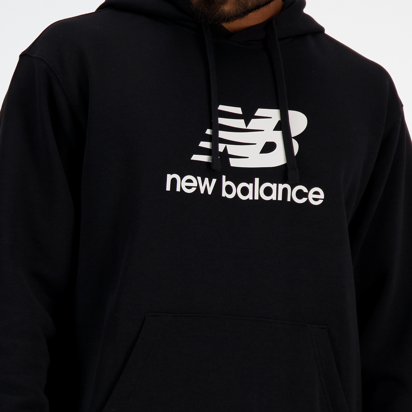 New Balance Sport Essentials Stacked Logo French Terry Hoodie in