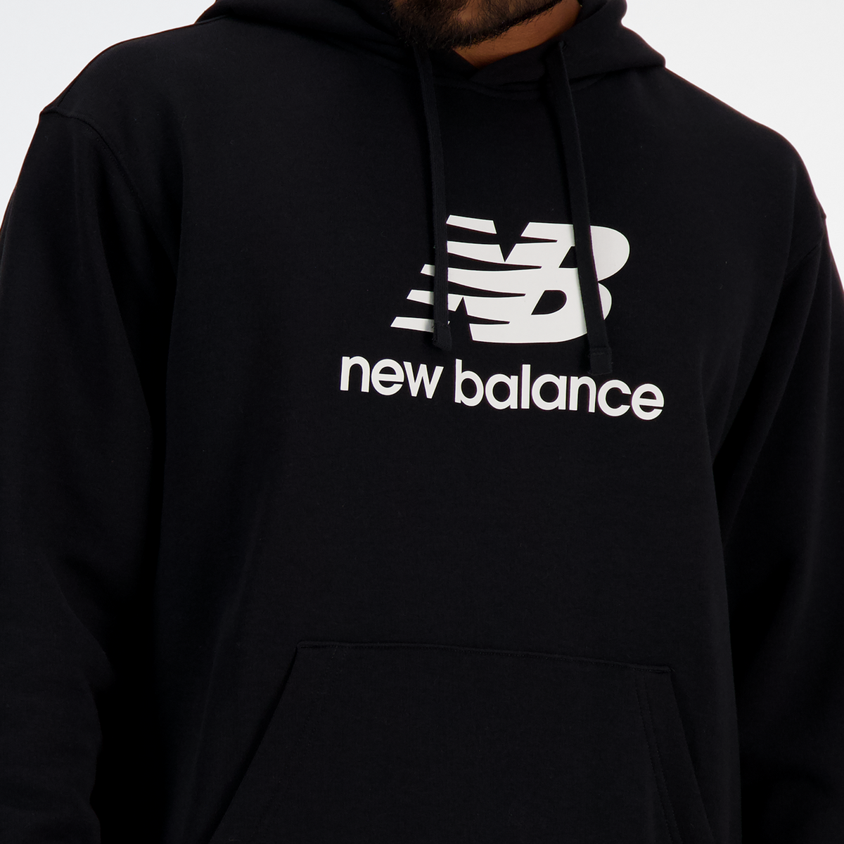 New Balance Sport Essentials Stacked Logo French Terry Hoodie in
