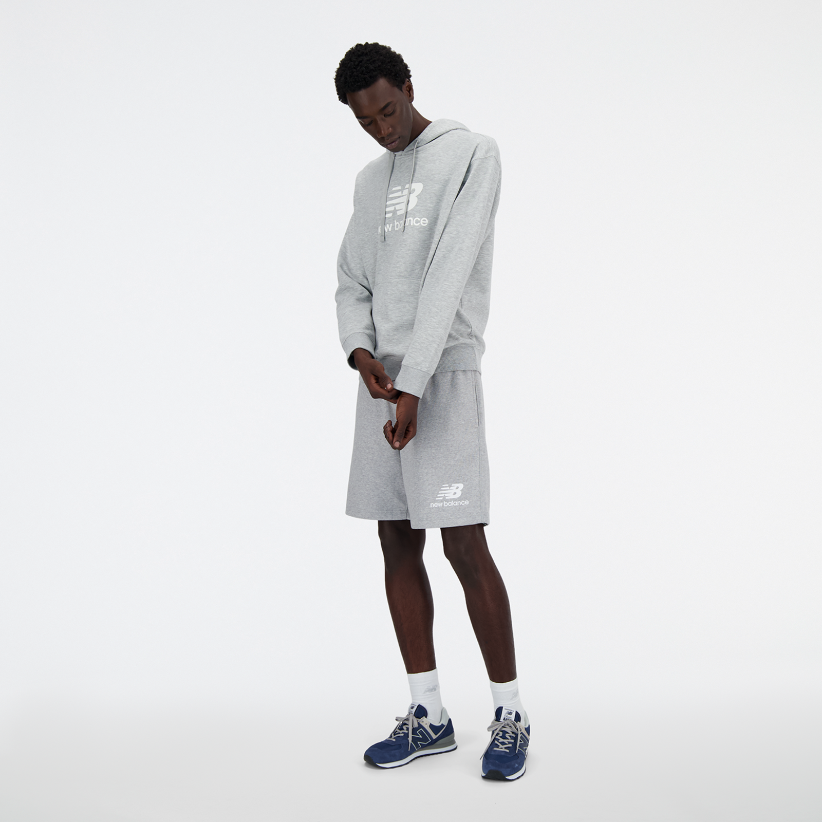 New Balance Sport Essentials Stacked Logo French Terry Hoodie in