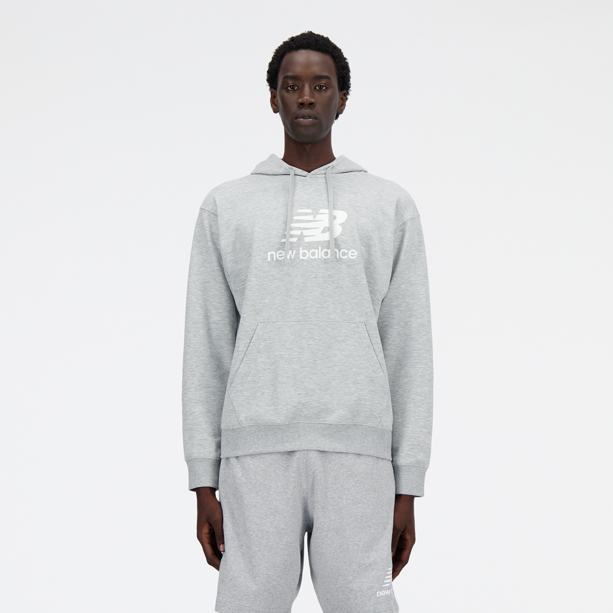New Balance Sport Essentials Stacked Logo French Terry Hoodie in