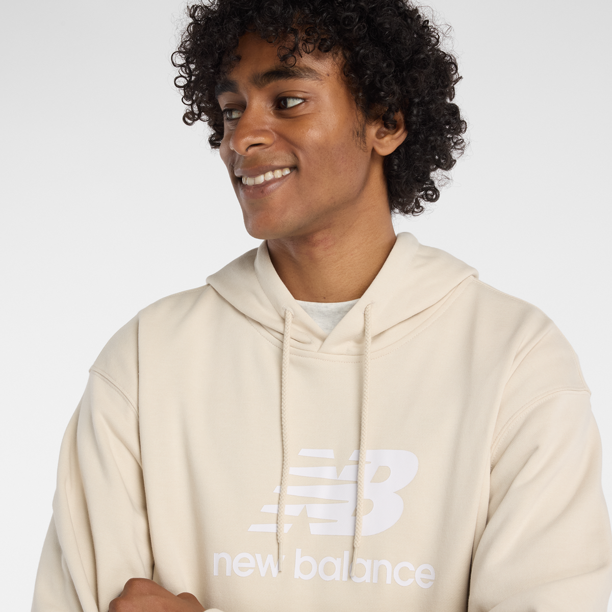 New Balance Sport Essentials Stacked Logo French Terry Hoodie in
