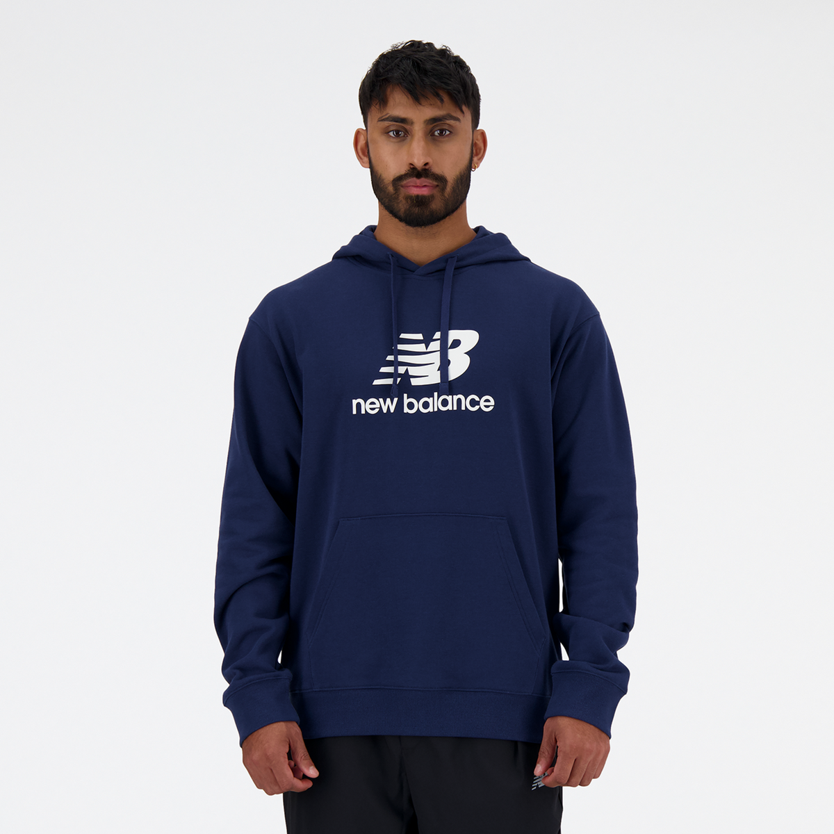 New Balance Sport Essentials Stacked Logo French Terry Hoodie in
