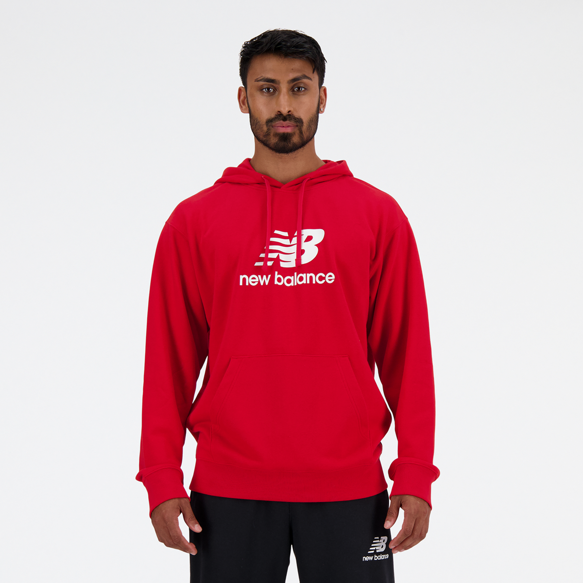 New Balance Sport Essentials Stacked Logo French Terry Hoodie in