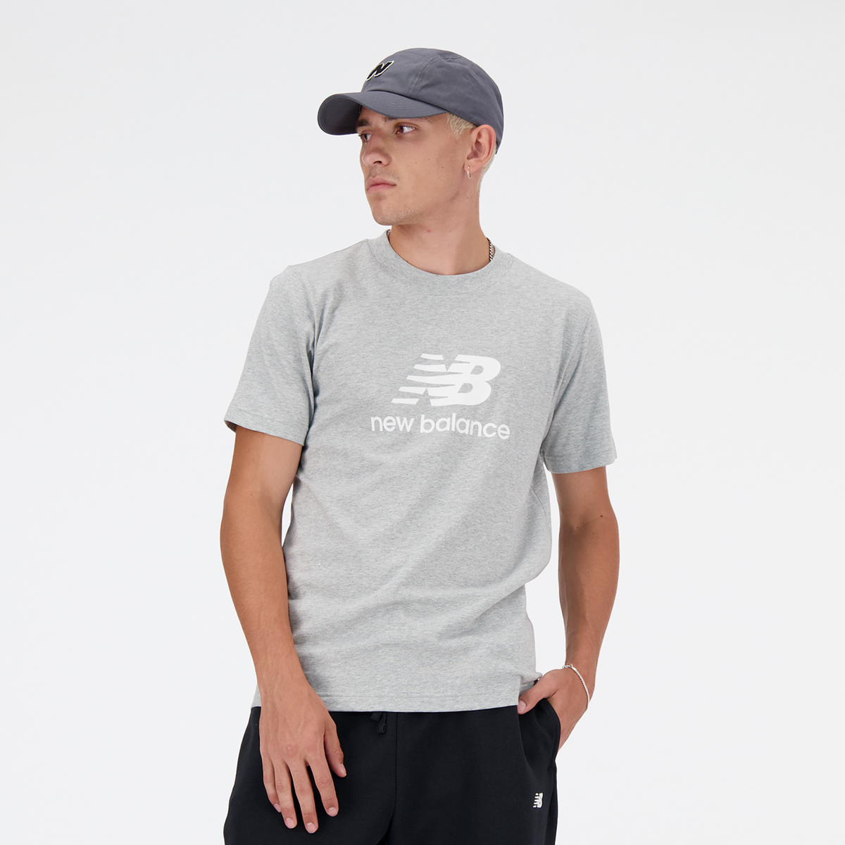 New Balance Sport Essentials Stacked Logo T-Shirt in