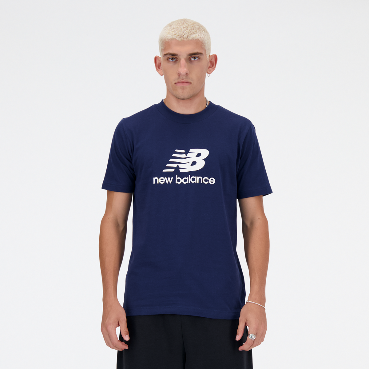 New Balance Sport Essentials Stacked Logo T-Shirt in