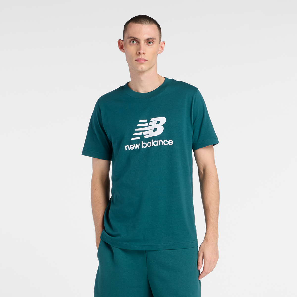 New Balance Sport Essentials Stacked Logo T-Shirt in