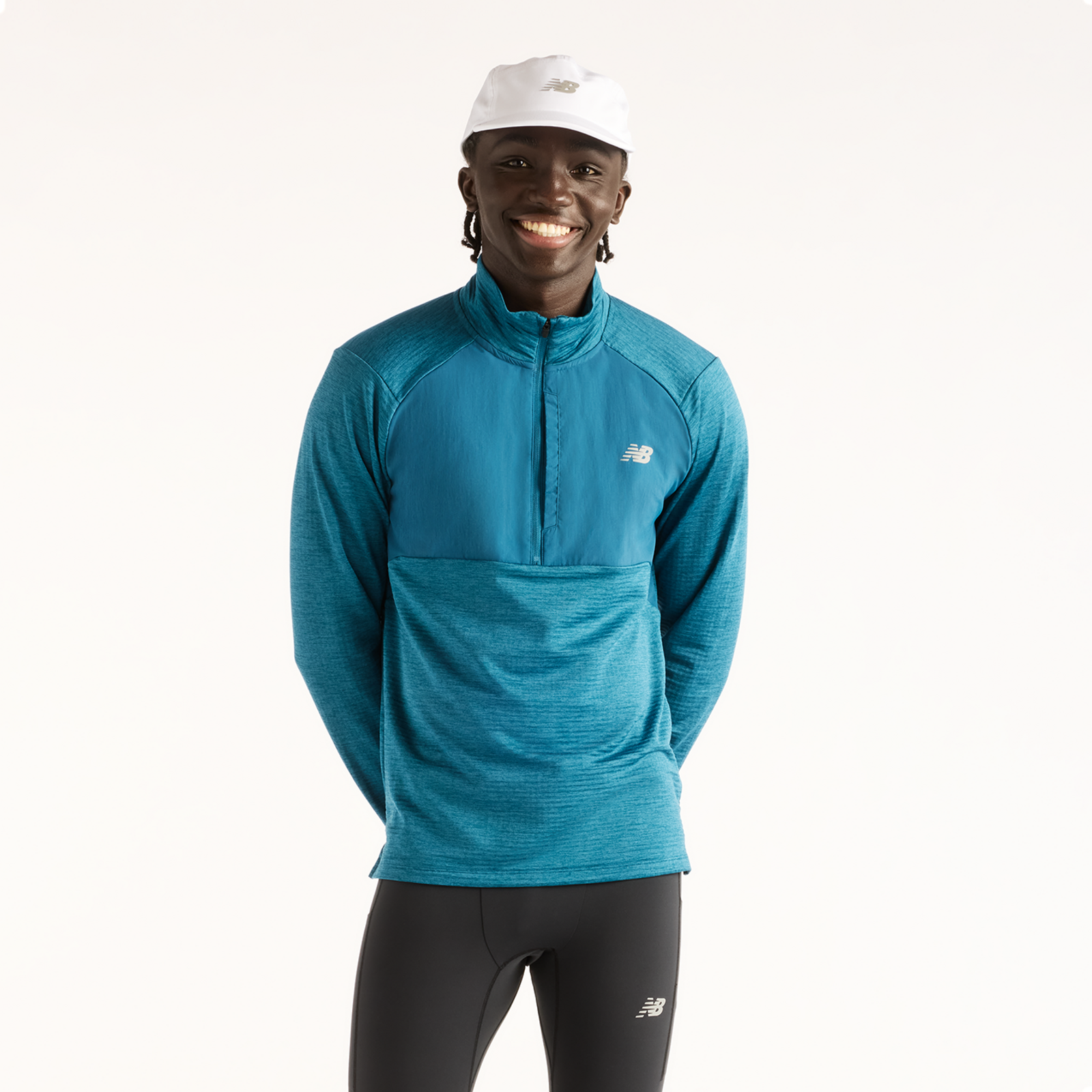 New Balance Athletics Heat Grid 1/2 Zip in BLAU