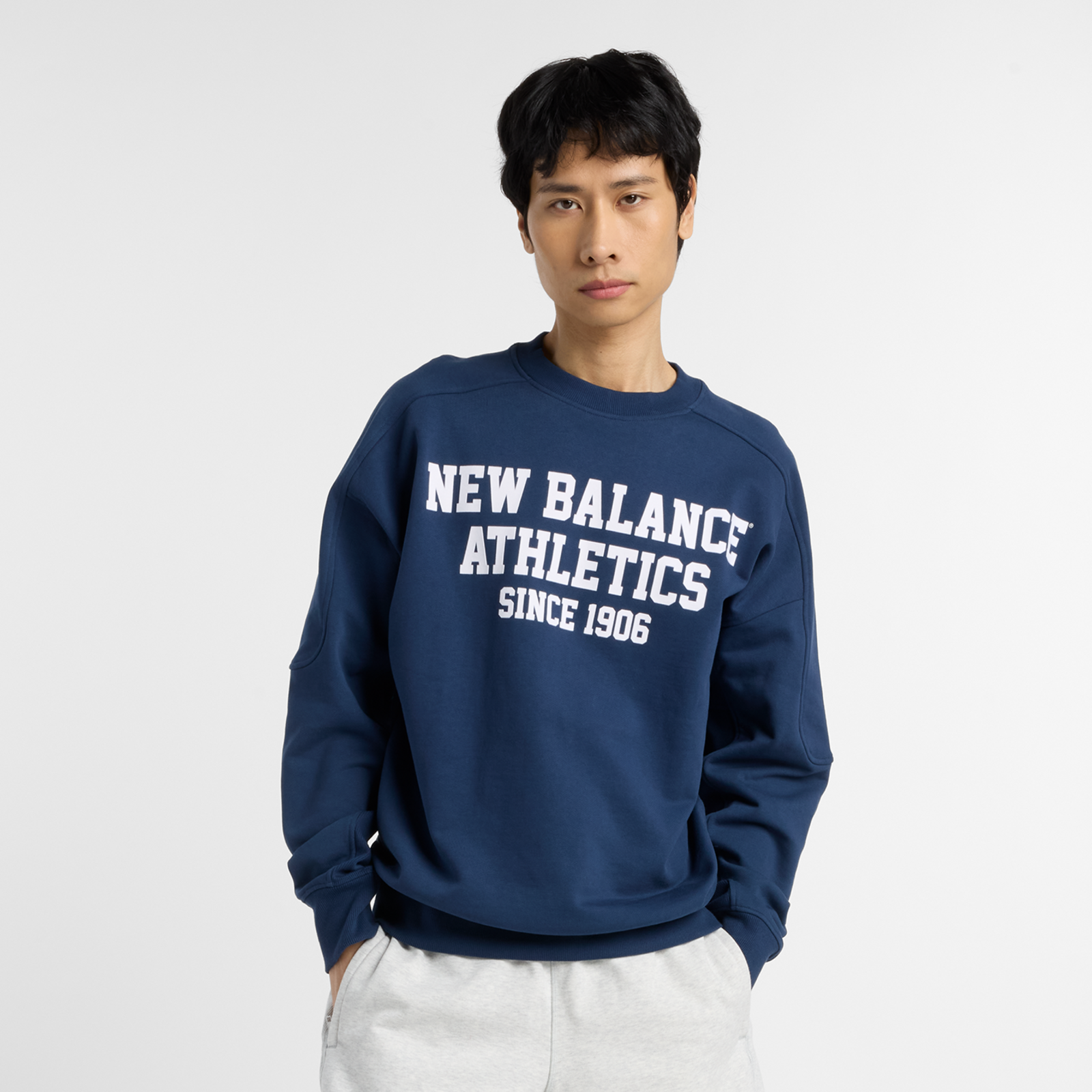 New Balance Varsity French Terry Graphic Crew in