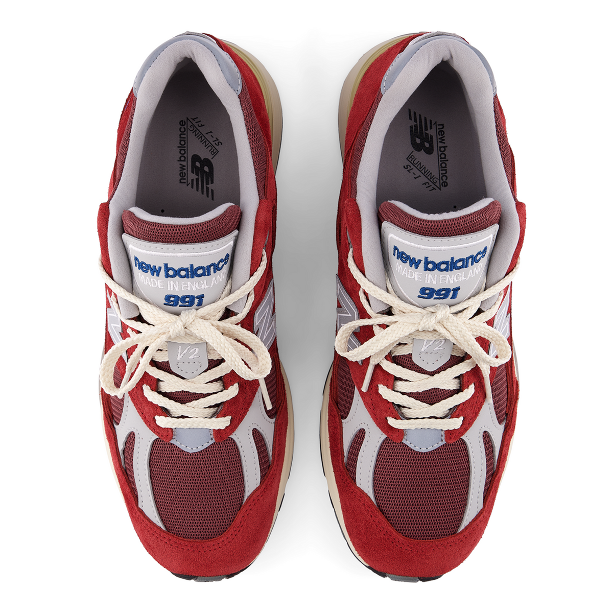 New Balance 991 v2 Made in UK Vintage Sports in ROT