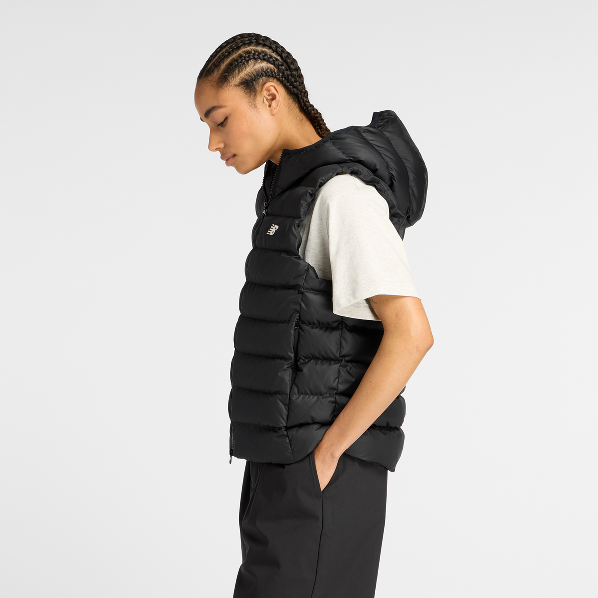 New Balance W Hooded Puffer Vest in