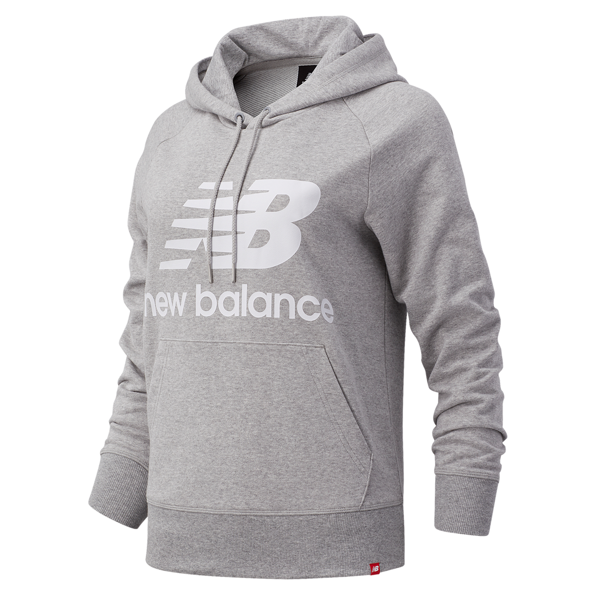 New Balance W Essentials Stacked Logo PO Hoodie in GRAU
