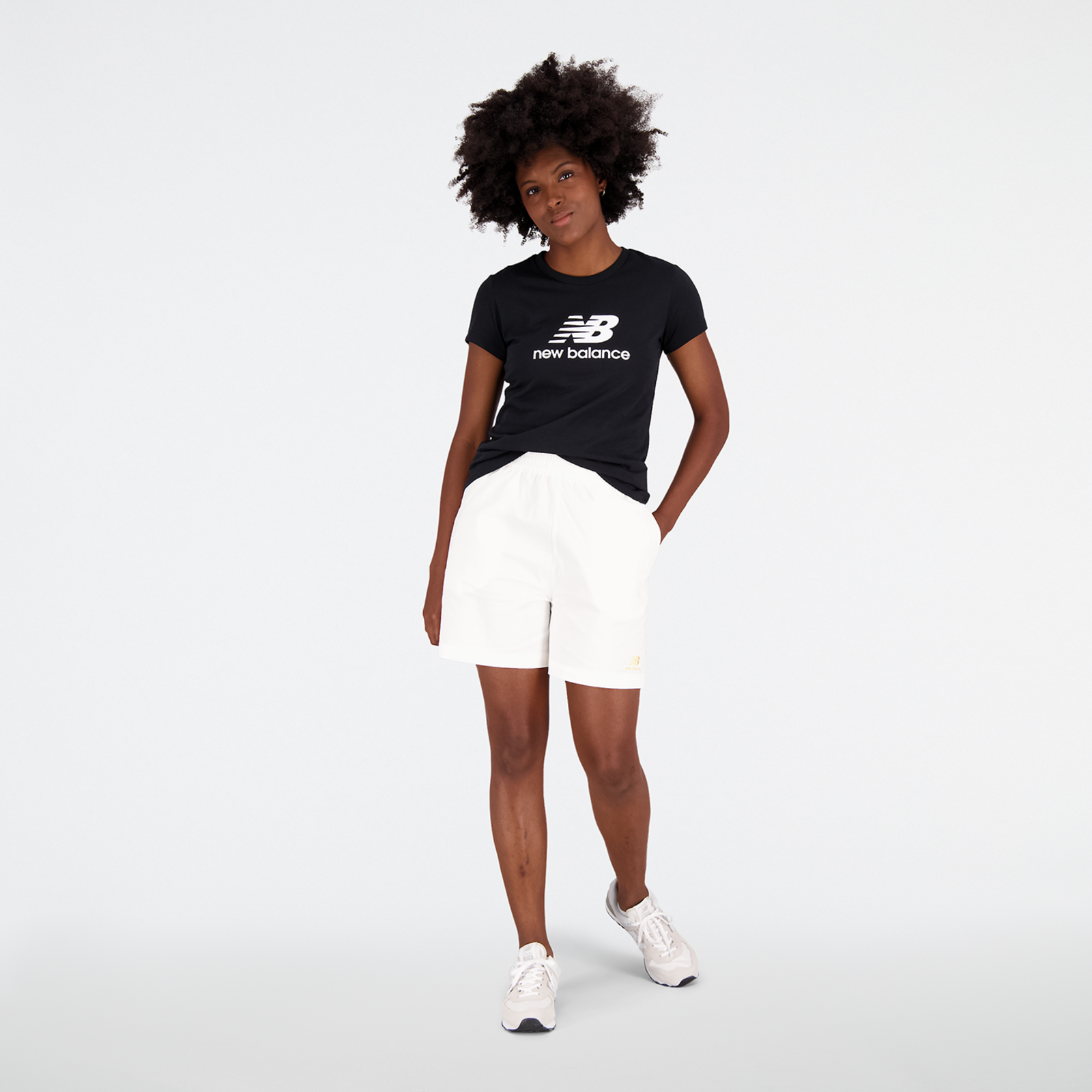 New Balance W Essentials Stacked Logo T-Shirt in