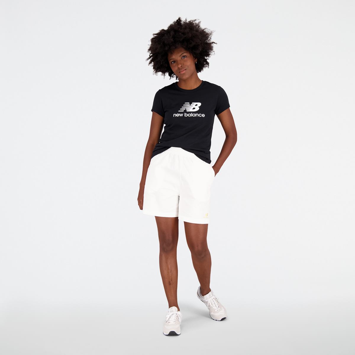 New Balance W Essentials Stacked Logo T-Shirt in