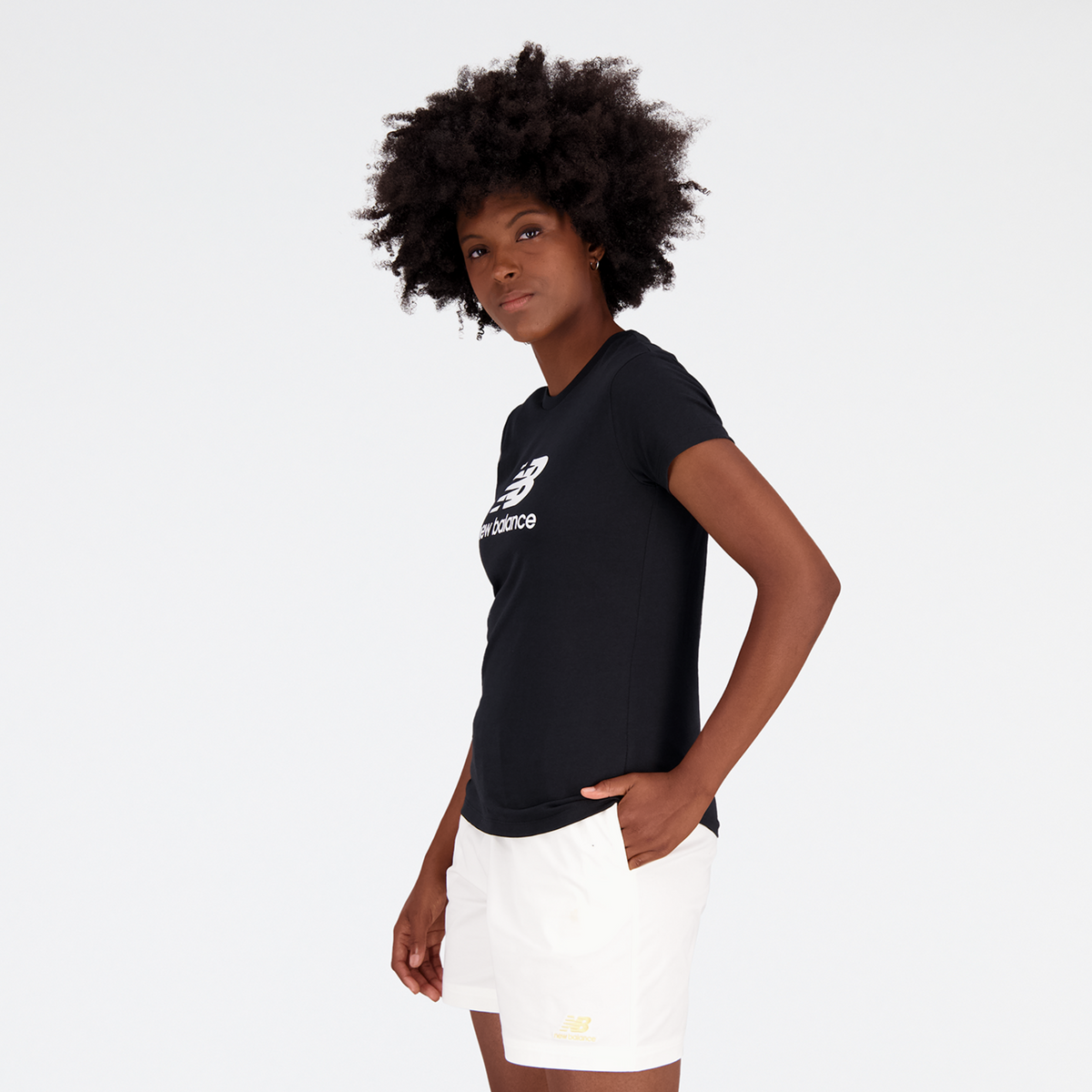 New Balance W Essentials Stacked Logo T-Shirt in