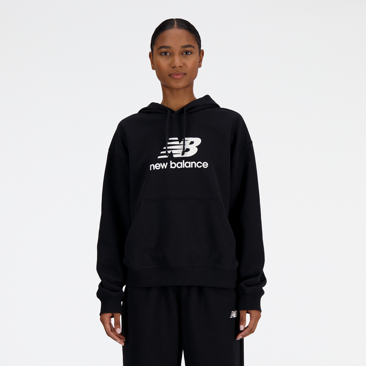 New Balance W Sport Essentials French Terry Stacked Logo Hoodie in