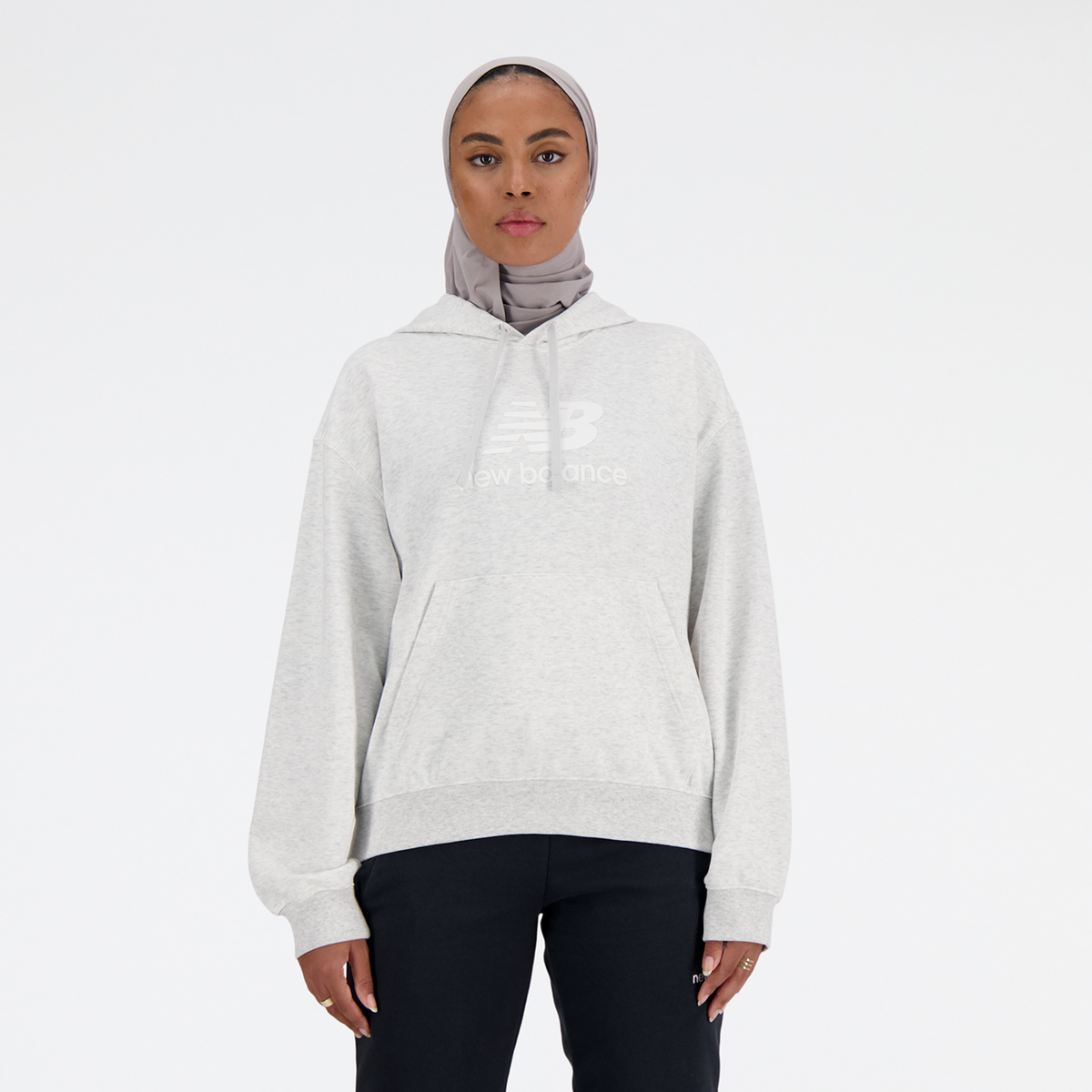 New Balance W Sport Essentials French Terry Stacked Logo Hoodie in