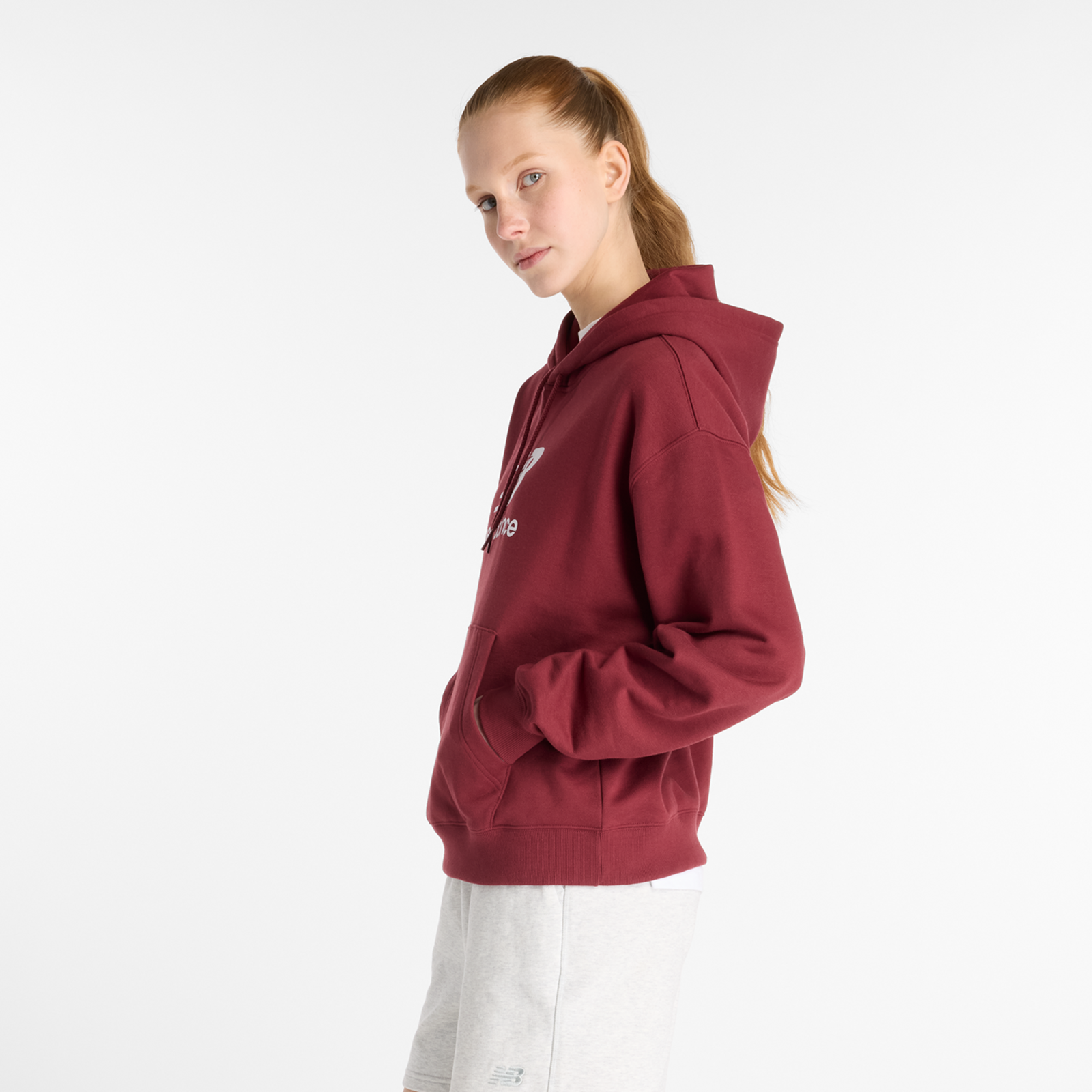New Balance W Sport Essentials French Terry Stacked Logo Hoodie in