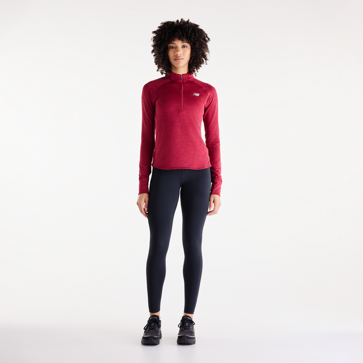 New Balance W Athletics Heat Grid Half Zip in ROT