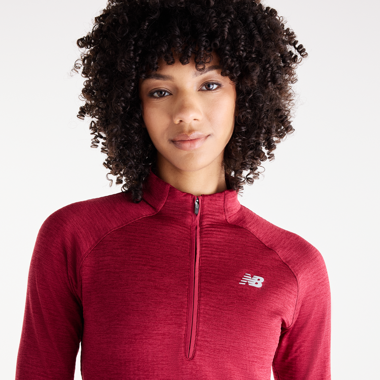 New Balance W Athletics Heat Grid Half Zip in ROT