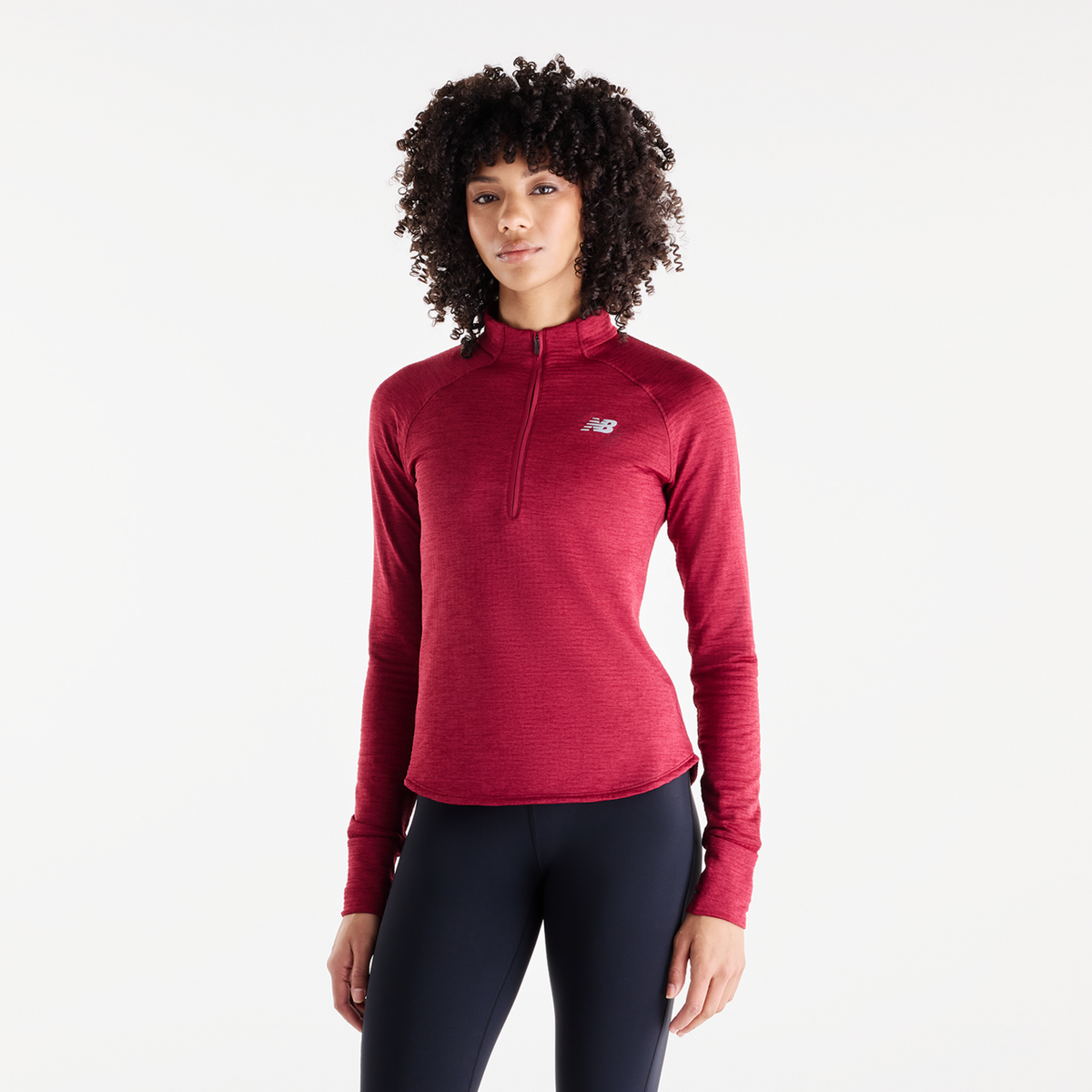 New Balance W Athletics Heat Grid Half Zip in ROT