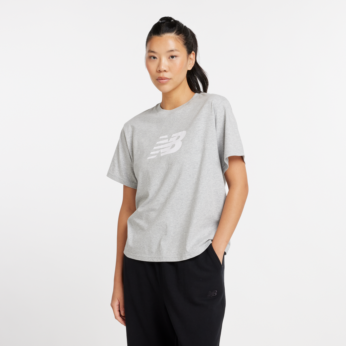 New Balance W Sport Jersey Relaxed Logo T-Shirt in