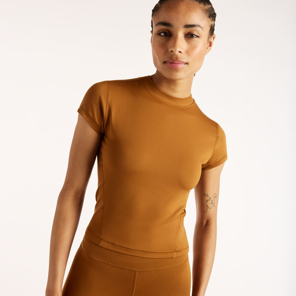 New Balance W NB Define Fitted T-Shirt in BRAUN