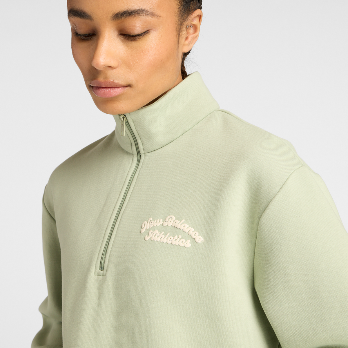 New Balance W Linear Heritage Fleece Half Zip in