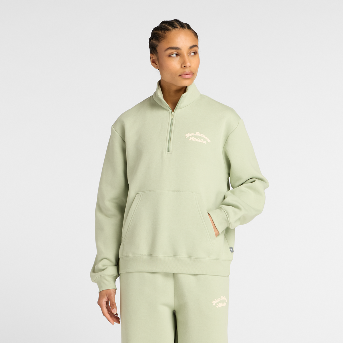 New Balance W Linear Heritage Fleece Half Zip in